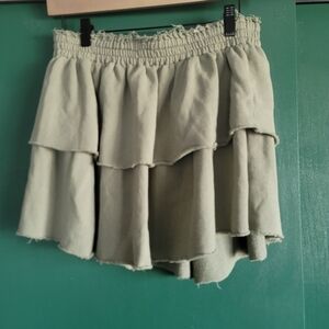 Aerie Ready To Ruffle Mini green Skirt Size Large